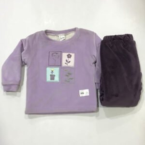 Velvet Flower Block Jogger Set