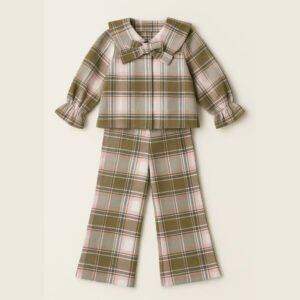Girls Checked Bow Co-ord Set