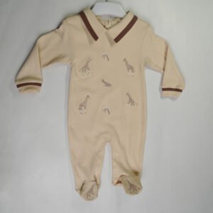 Baby Boys Collar Safari Printed Romper