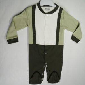 Boys Black and Olive Green Jumpsuit