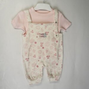 Girls Dark Pink Self Design Leg Opening Babysuit