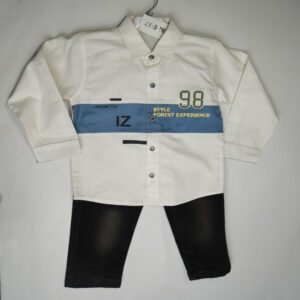 Stylish Black and White Cotton Shirt and Pant Set