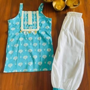 Cut Sleeve Blue Dress